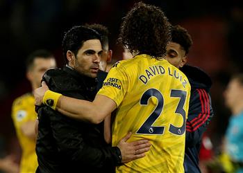 أرتيتا يكشف موقف ديفيد لويز من مباراتي دوندالك ومانشستر يونايتد