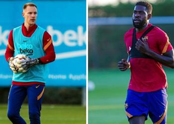 تقارير التصريح الطبي يحسم موقف أومتيتي وشتيجن من مباراة برشلونة وألافيس