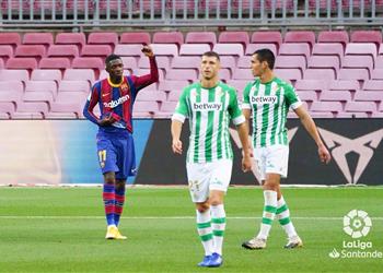 فيديو تسديدة صاروخية عثمان ديمبلي يسجل هدف برشلونة الأول أمام ريال بيتيس