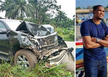 صامويل إيتو ينجو من حادث سير مروع