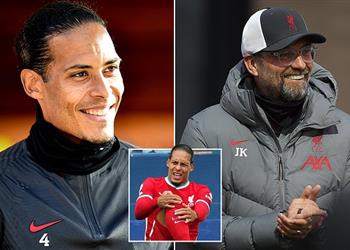 تقارير فان دايك يبدأ تدريبات خفيفة وليفربول يترقب عودته مبكر ا