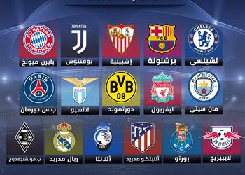 الفرق المتأهلة إلى دور الـ16 من دوري أبطال أوروبا 2021