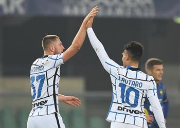 فيديو إنتر ميلان يتصدر مؤقت ا بفوز صعب على هيلاس فيرونا بالدوري الإيطالي