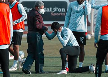 مران الأهلي موسيماني يجتمع بالفيديو مع اللاعبين وإصابة أيمن اشرف بكدمة في الرأس