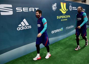 ميسي يظهر في تدريبات برشلونة قبل نهائي السوبر الإسباني