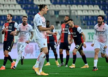 فيديو إبراهيموفيتش يقود ميلان للانفراد بصدارة الدوري الإيطالي بثنائية أمام كالياري