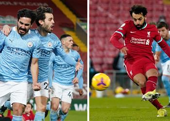 جوندوجان يتفوق على محمد صلاح بعد هدفيه في مباراة ليفربول ومانشستر سيتي