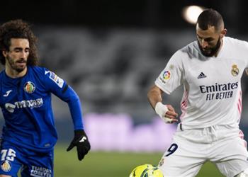 فيديو بنزيما يسجل هدف ريال مدريد الأول أمام خيتافي