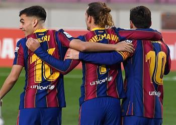 تشكيل برشلونة أمام إشبيلية بيدري أساسي ا وجريزمان وميسي في الهجوم