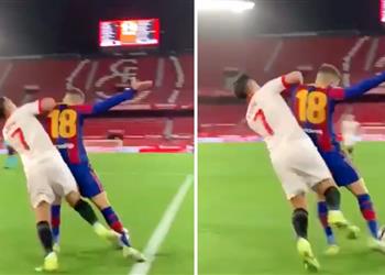 برشلونة يثير الجدل عبر تويتر بشأن ركلة جزاء ألبا غير المحتسبة أمام إشبيلية