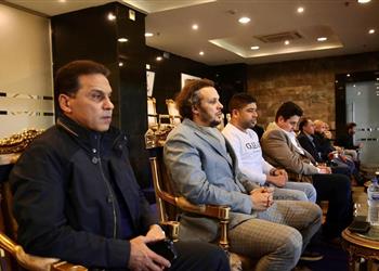 صور البدري وجهاز منتخب مصر يتابعون مباراة بيراميدز والجونة من الدفاع الجوي