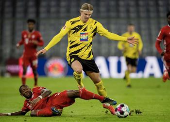 فيديو إصابة هالاند في مباراة بوروسيا دورتموند وبايرن ميونخ ويغادر الملعب