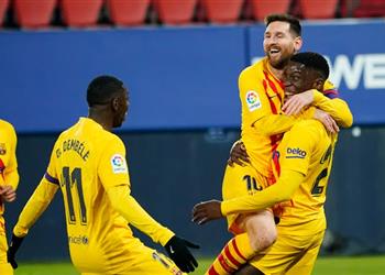 فيديو ميسي يصنع مرتين وبرشلونة ينتصر على أوساسونا ويواصل مطاردة أتلتيكو مدريد على صدارة الليجا