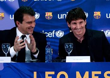 بعد فوزه برئاسة برشلونة لابورتا ميسي يريد البقاء وسندعمه