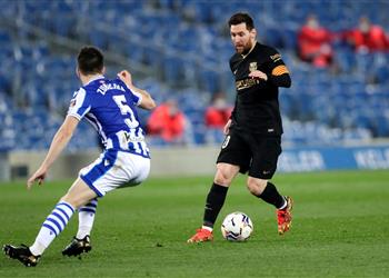 فيديو ميسي يسجل هدف برشلونة الرابع أمام ريال سوسيداد