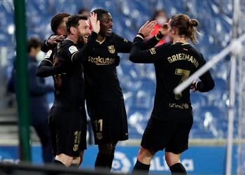 فيديو ديمبلي يسجل هدف برشلونة الخامس أمام ريال سوسيداد