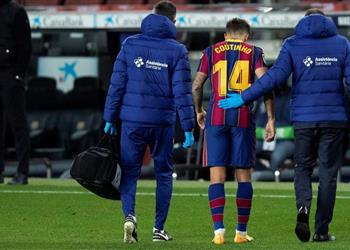تقارير برشلونة يفقد كوتينيو 4 أسابيع أخرى
