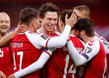 فيديو بـ8 أهداف الدنمارك تهين مولدوفا في تصفيات كأس العالم