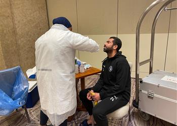 بعثة بيراميدز تخضع للمسحة الطبية استعداد ا لمباراة الرجاء