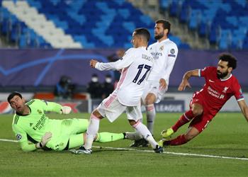 كورتوا حظي كان سيئ ا أمام محمد صلاح وريال مدريد لم يحسم أي شيء بعد