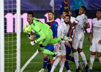 كورتوا دافعنا جيد ا أمام ميسي وكنا محظوظين بالعارضة