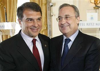 بيريز عن انضمام برشلونة لـ دوري السوبر لم أجد صعوبة في إقناع لابورتا