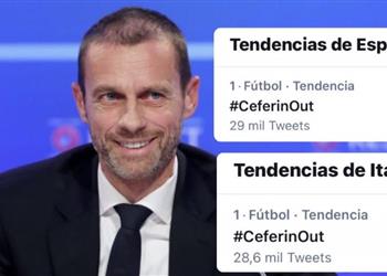 خروج تشيفرين من يويفا يتصدر تويتر في إسبانيا وإيطاليا وسويسرا