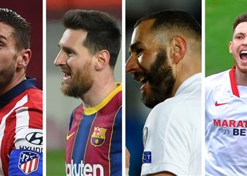 المباريات المتبقية للفرق الأربعة المتنافسة على لقب الليجا برشلونة وأتلتيكو وريال مدريد وإشبيلية