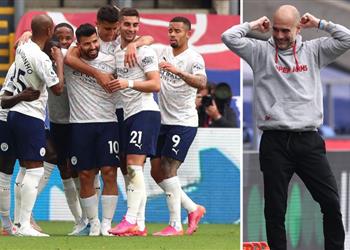 جوارديولا بعد الفوز على كريستال بالاس سنحضر الشامبانيا وننتظر ما يفعله ليفربول