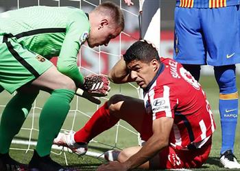 ماركا تكشف حديث سواريز وتير شتيجن بعد مطالبته بركلة جزاء لأتلتيكو مدريد أمام برشلونة