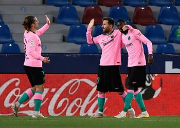 فيديو ديمبلي يسجل هدف برشلونة الثالث أمام ليفانتي