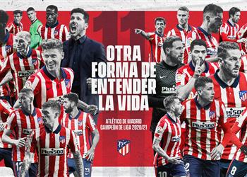 أتلتيكو مدريد يتوج بطل ا لـ الدوري الإسباني 2020 21