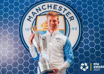 رسمي ا دي بروين أفضل لاعب في الدوري الإنجليزي من رابطة اللاعبين المحترفين