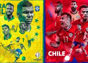 موعد والقناة الناقلة ومعلق مباراة البرازيل وتشيلي اليوم في ربع نهائي كوبا أمريكا