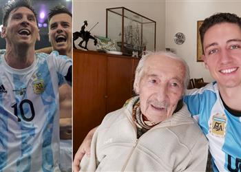 وصف تصرفه الرائع بالجنون فيديو رسالة خاصة من ميسي لـ أكبر مشجعيه صاحب الـ100 عام