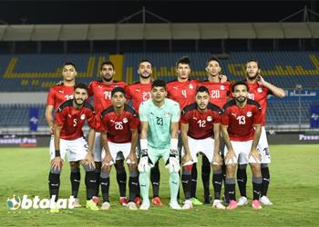 منتخب مصر الأولمبي بزيه التقليدي أمام إسبانيا في أولمبياد طوكيو