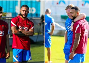 صور ديباي يخوض أول تدريب مع برشلونة بعد الانضمام الرسمي