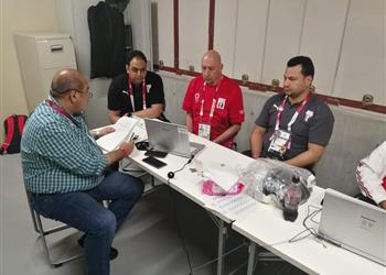 غرفة عمليات لبعثة مصر في القرية الا ولمبية استعدادا لحفل افتتاح ا ولمبياد طوكيو 2020