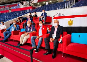 صورة كرة يد وزير الرياضة يحضر مباراة مصر والبرتغال في أولمبياد طوكيو