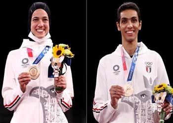 هداية ملاك وسيف عيسى بعد الفوز ببرونزية التايكوندو شكر ا لكل من دعمنا