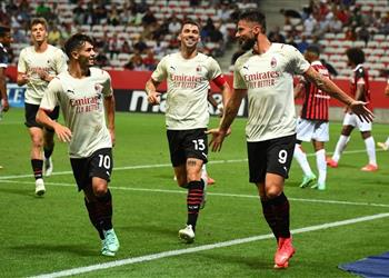 فيديو في ظهوره الأول جيرو يقود ميلان للتعادل الإيجابي مع نيس ودي ا