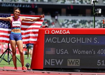 ماكلولين تضيف ذهبية جديدة لأمريكا في الأولمبياد وتحطم رقمها القياسي بـ سباق 400 متر حواجز