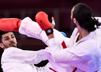 علي الصاوي يفوز بأولى مبارياته في الكاراتيه أمام بطل أذربيجان بأولمبياد طوكيو