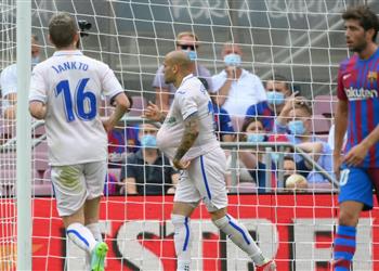 فيديو ساندرو راميريز يسجل هدف التعادل لـ خيتافي أمام برشلونة