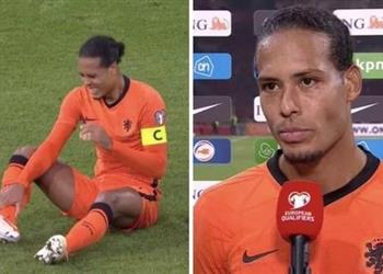 فان دايك يطمئن جماهير ليفربول بعد إصابته في مباراة هولندا وتركيا