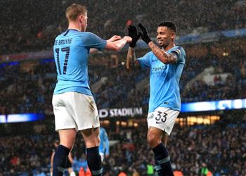 تشكيل مانشستر سيتي ضد ليستر سيتي جيسوس في الهجوم ودي بروين بديل ا