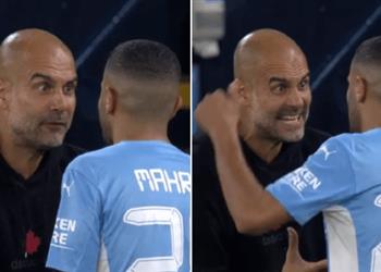 جوارديولا يوضح سبب انفعاله الشديد على رياض محرز في مباراة مانشستر سيتي ولايبزيج