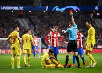 فيديو طرد جريزمان في مباراة أتلتيكو مدريد وليفربول