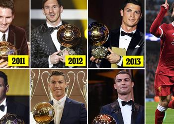 الكرة الذهبية مقارنة بين أرقام محمد صلاح مع الفائزين السابقين رونالدو وميسي ومودريتش