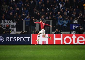 فيديو كريستيانو رونالدو يسجل هدف تعادل مانشستر يونايتد أمام أتالانتا